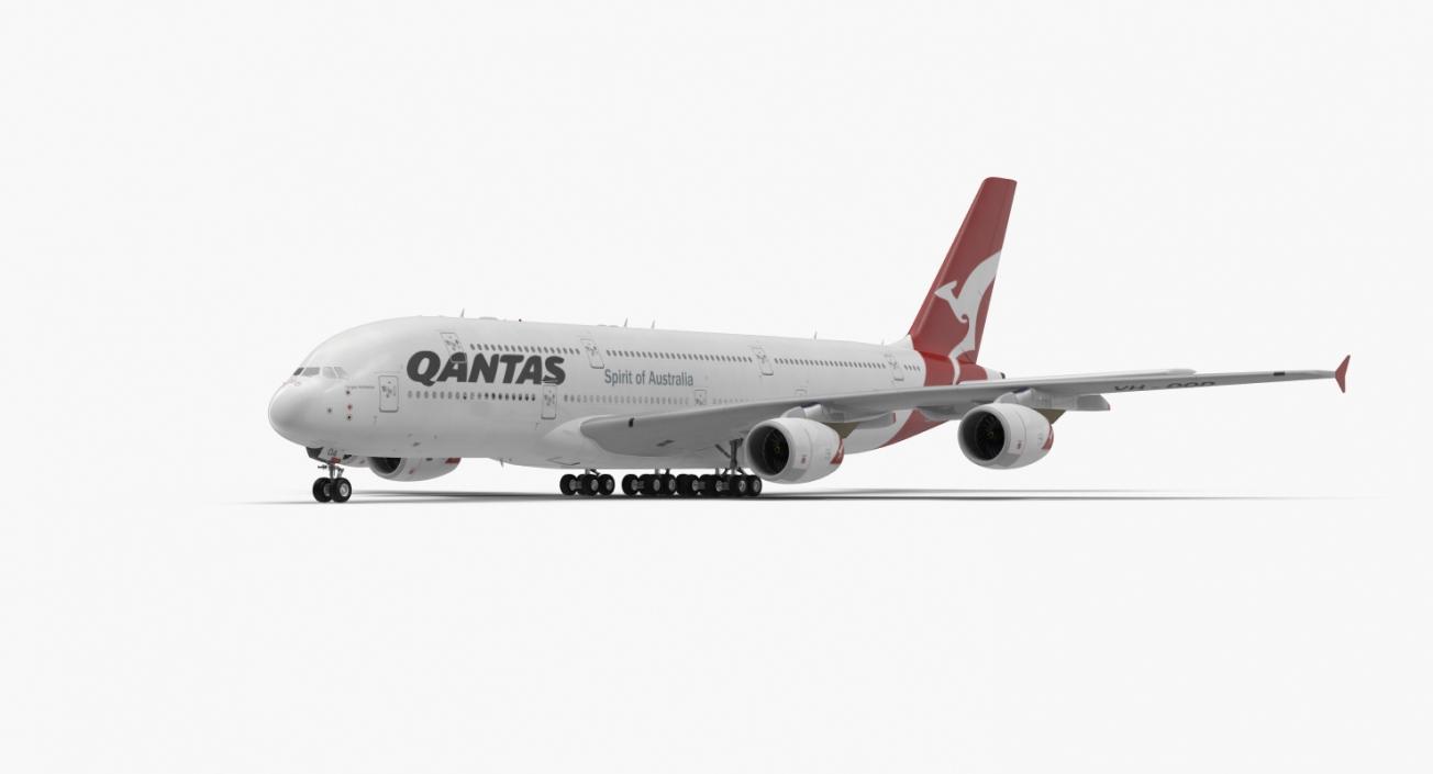 3D Airbus A380-1000 Qantas model